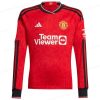 Manchester United Hemmatröja Long Sleeve Fotbollströja 23/24