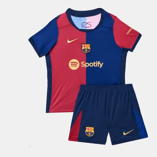 Barcelona Hemmatröja Fotbollsset för barn 2425